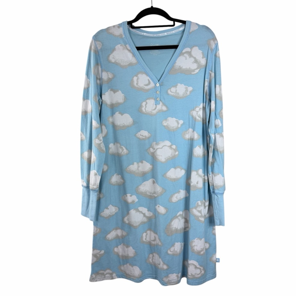 Nick & Nora‎ Women’s Sky Blue Cloud 9 Pajama Dress Night Shirt Sz XL